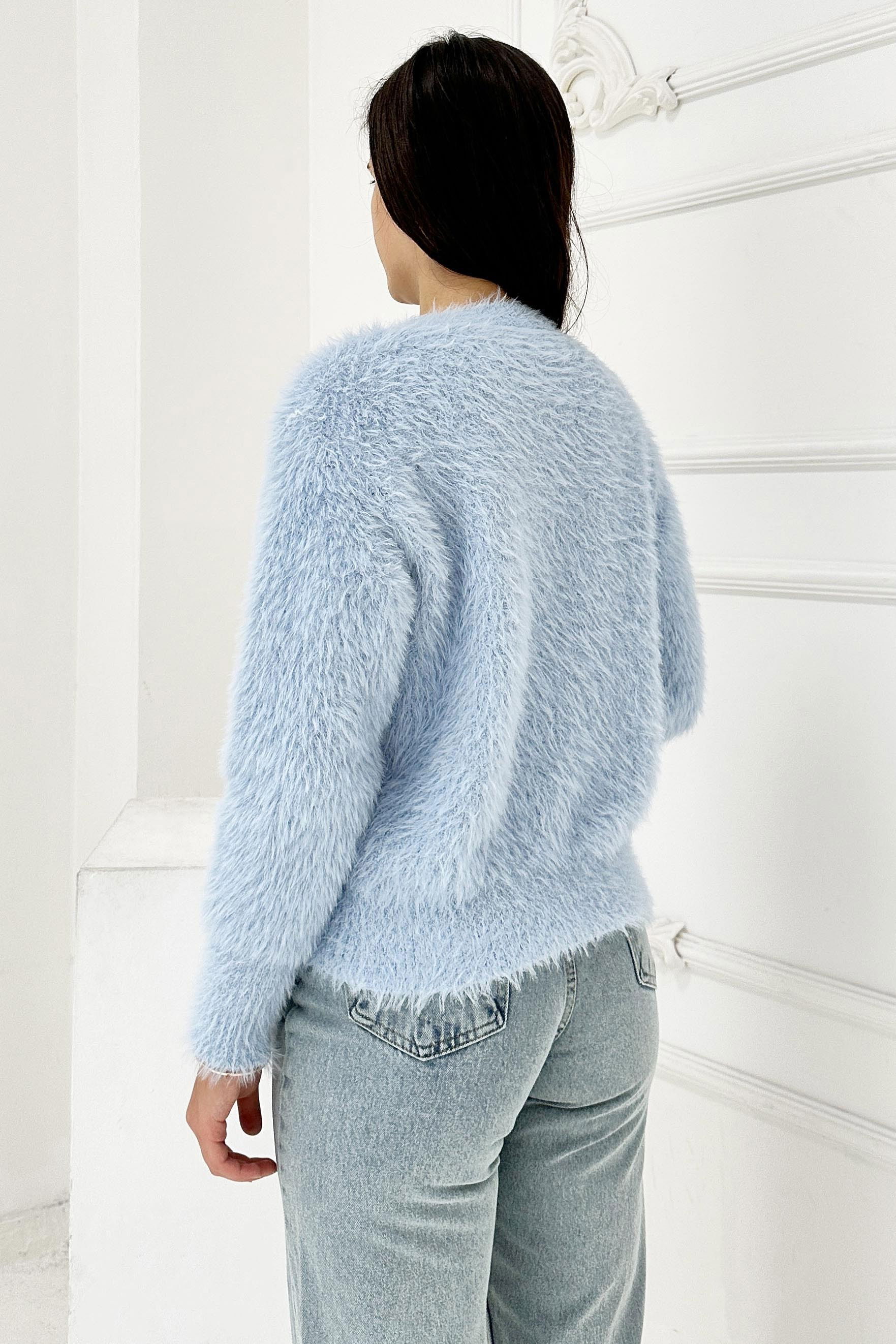 Sakallı Yumoş Kazak - 27901-BEBE-MAVI - 5