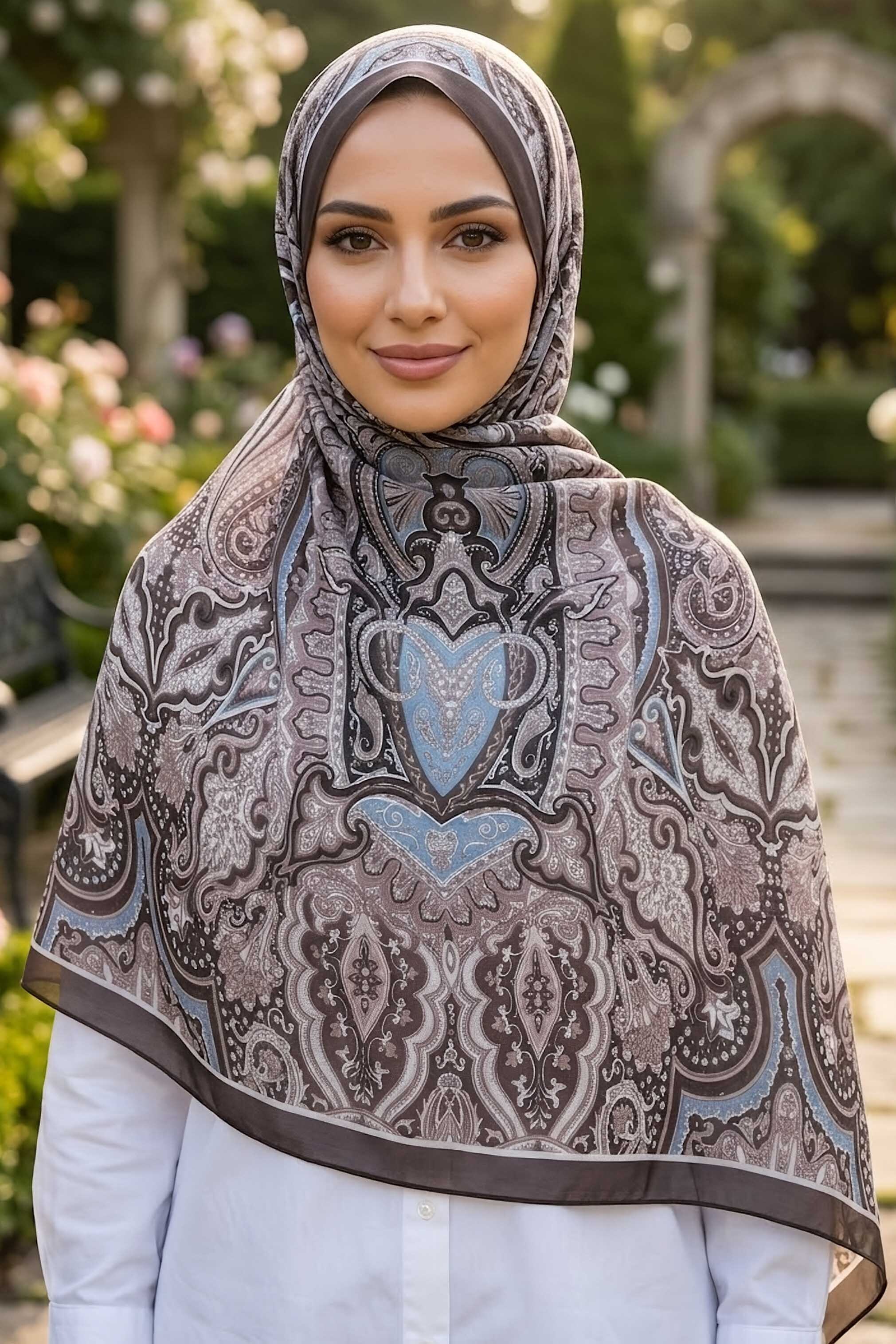 Şal Kahve Mavi - 28642-KAHVE-MAVI - 1