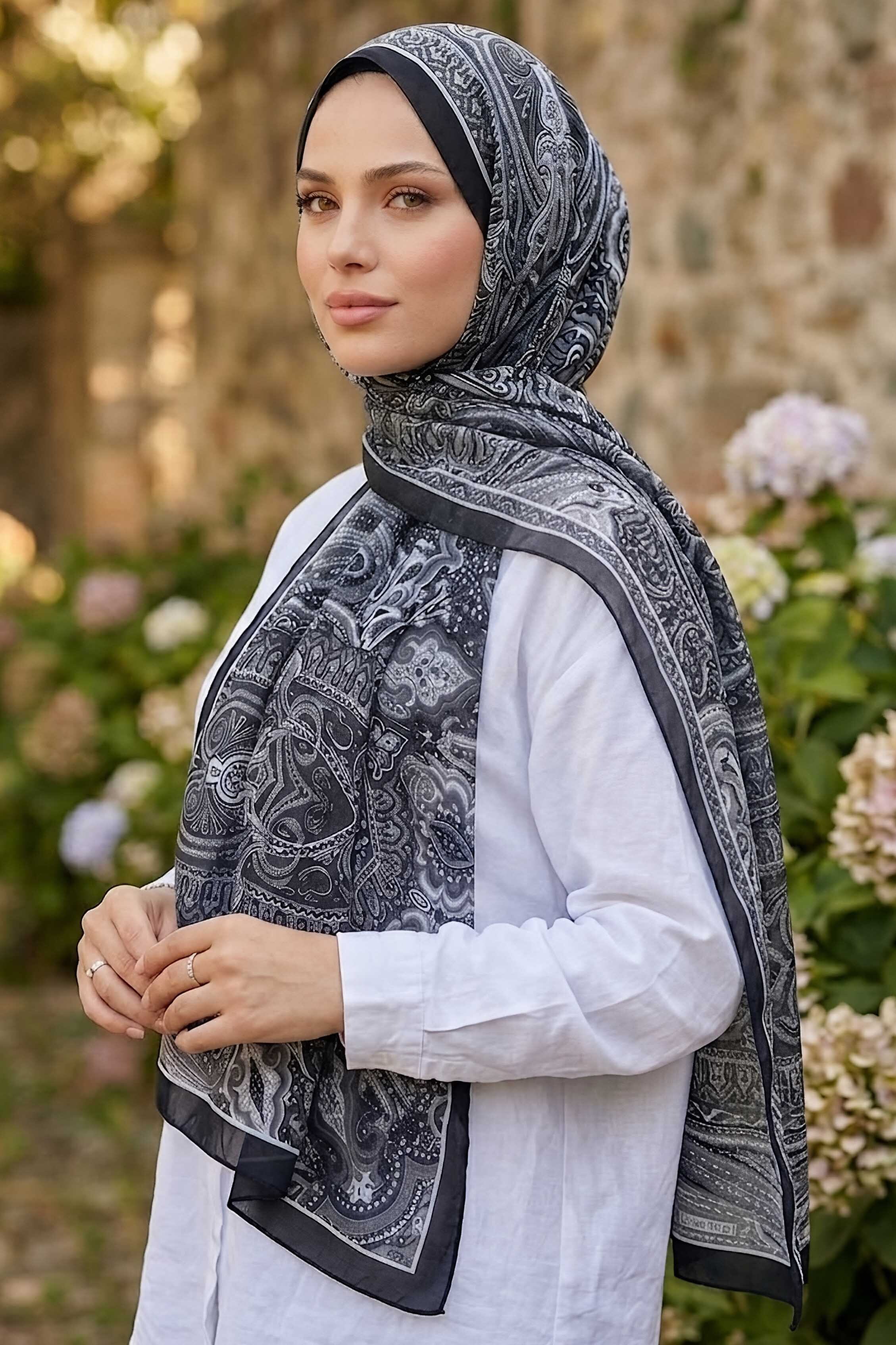 Şal Siyah-beyaz - 28642-SIYAH-BEYAZ - 2