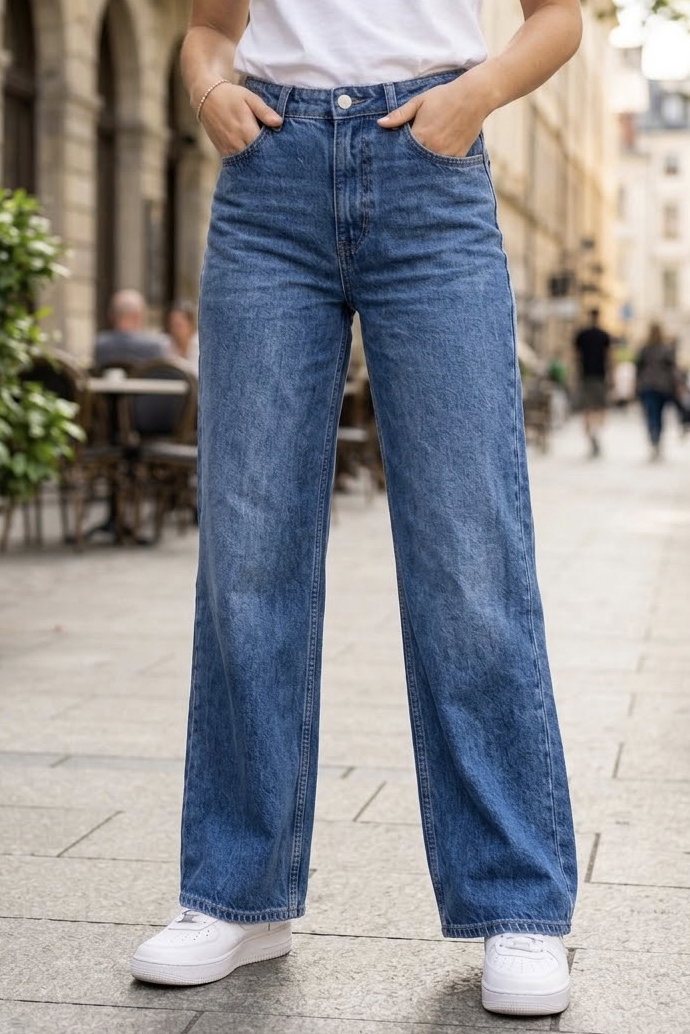 Salaş Baggy Rahat Kot Pantolon Mavi - 29064-MAVI - 1