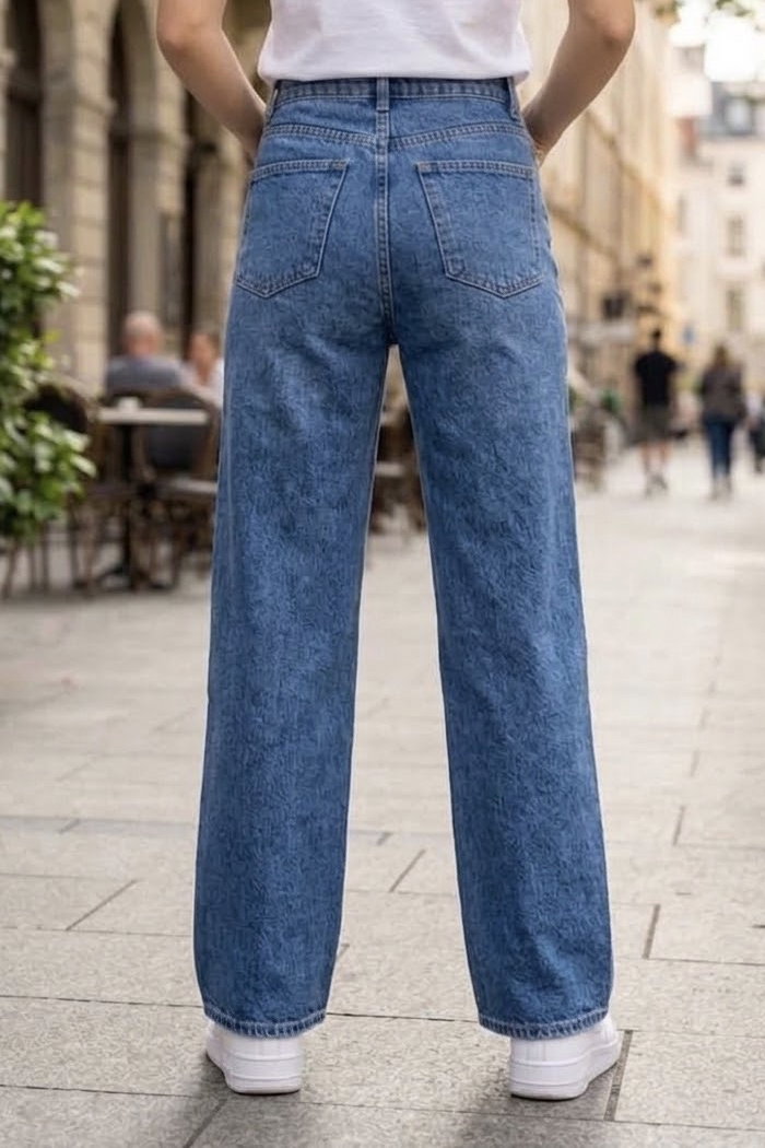 Salaş Baggy Rahat Kot Pantolon Mavi - 29064-MAVI - 4