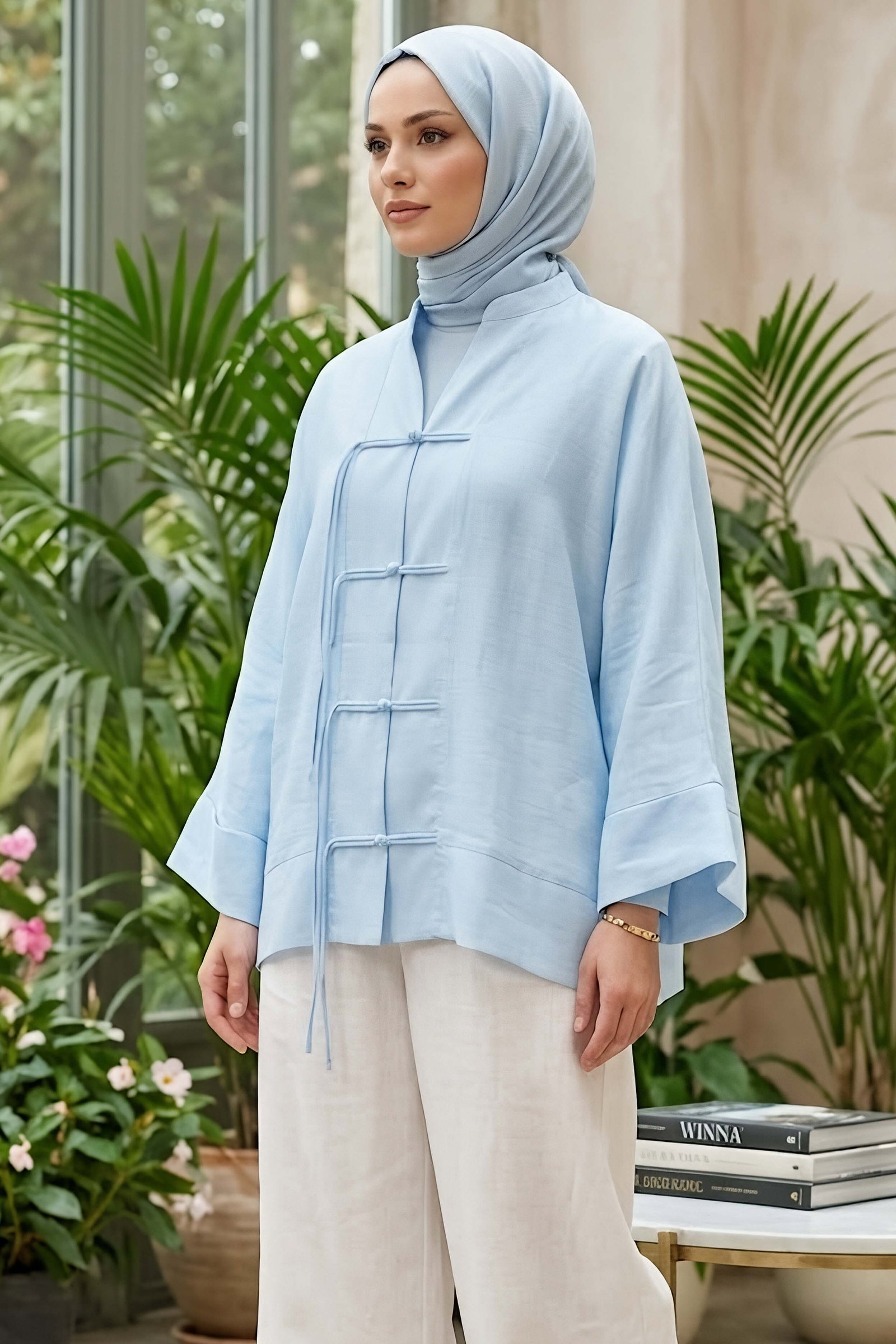 Salaş Saçaklı Kimono Bebe Mavi - 28810-BEBE-MAVI - 2