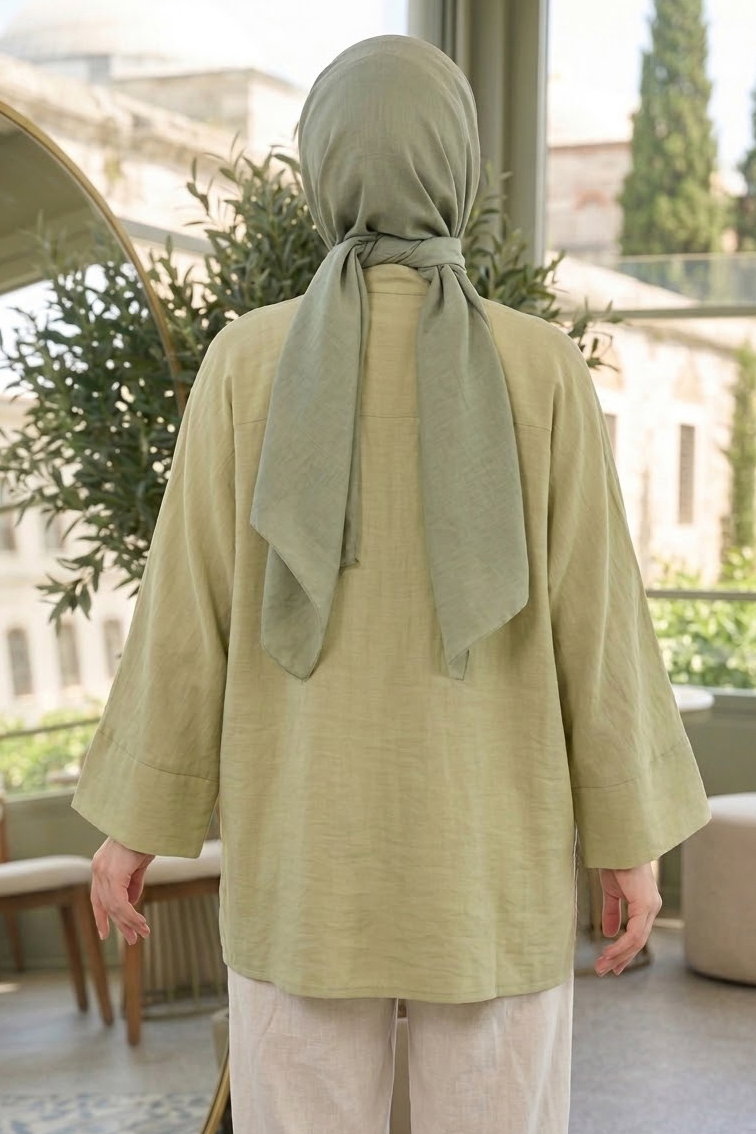 Salaş Saçaklı Kimono Haki - 28810-HAKI - 3