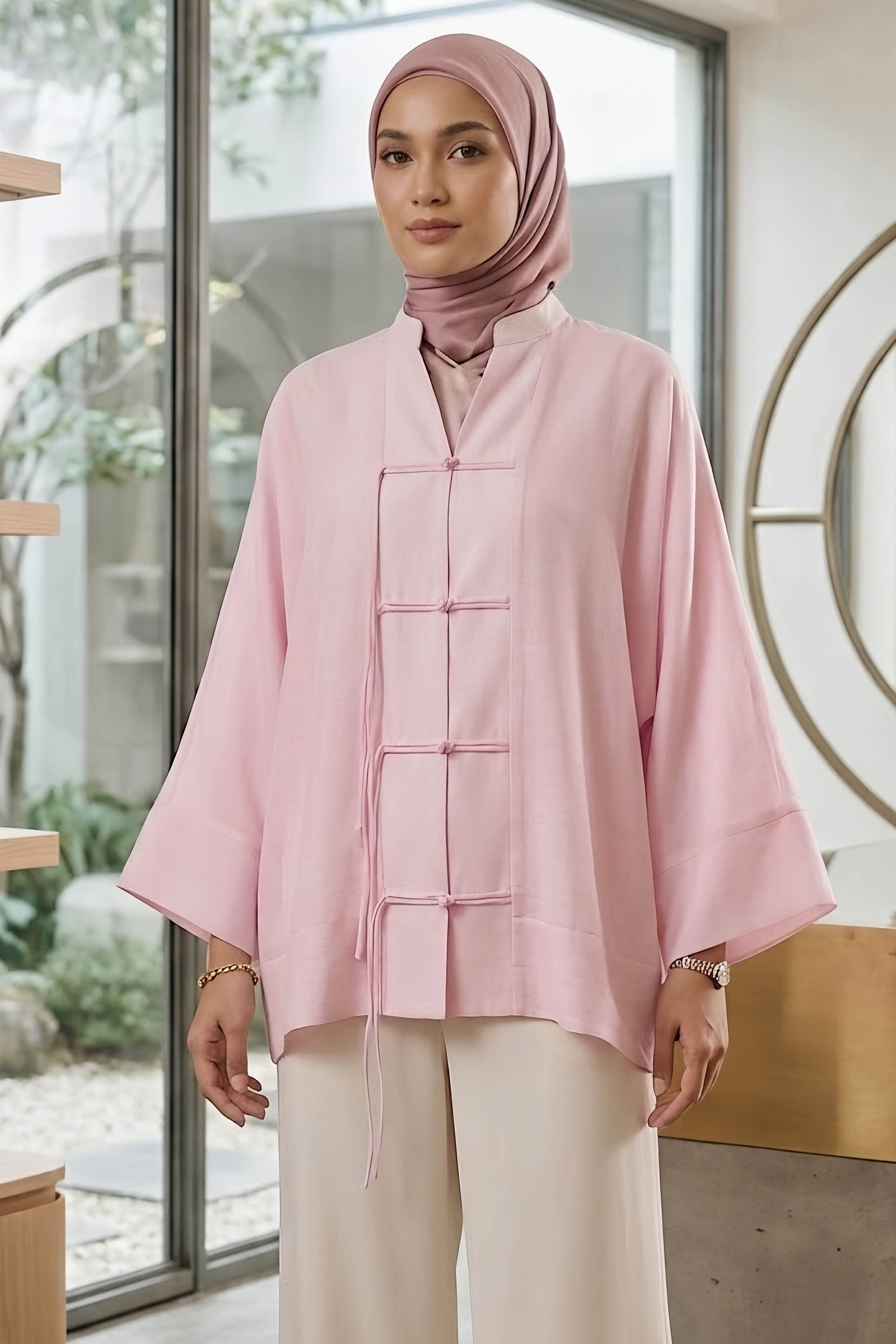 Salaş Saçaklı Kimono Pembe - 28810-PEMBE - 1
