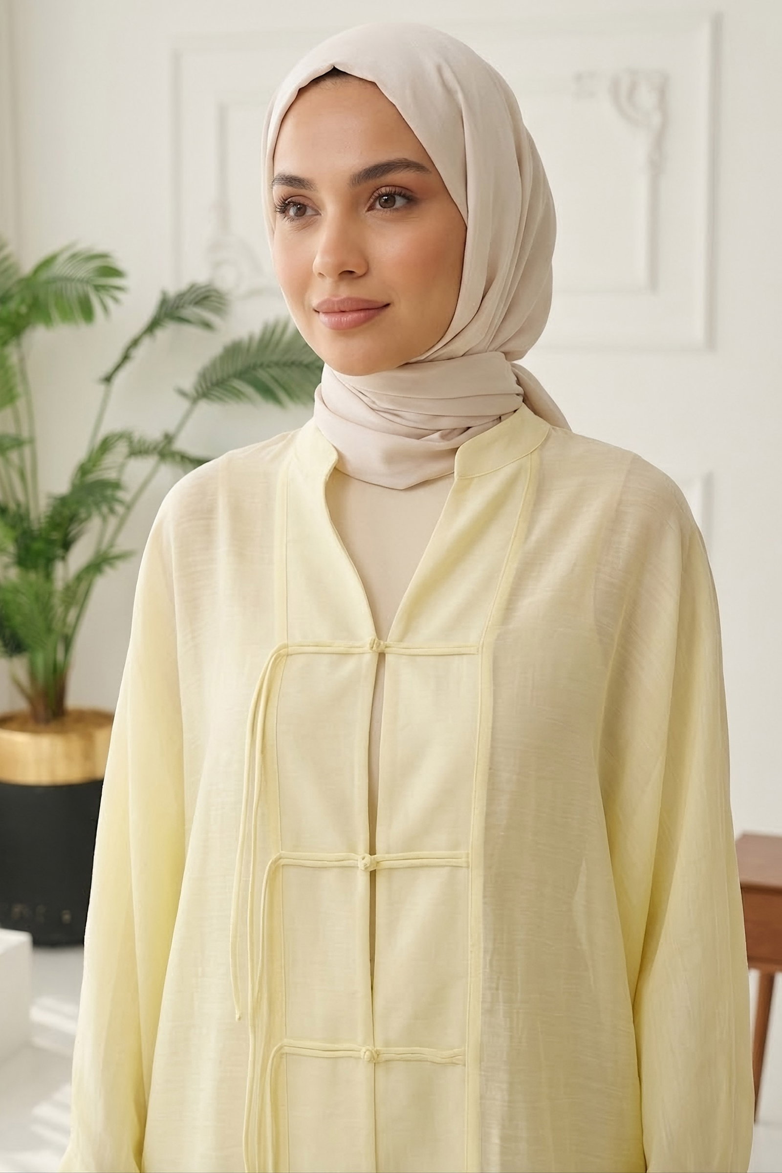 Salaş Saçaklı Kimono Sari - 28810-SARI - 2