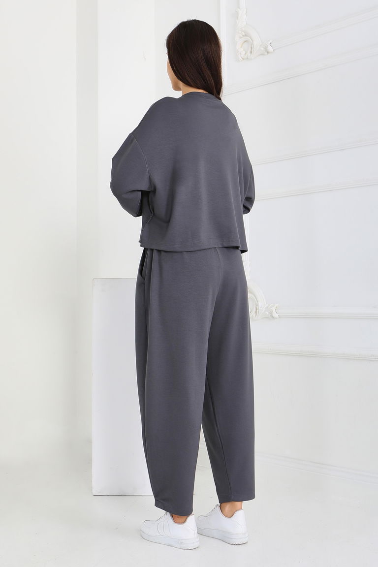 Şalvarlı Modal İkili Takım - 27869-FUME - TOFİSA