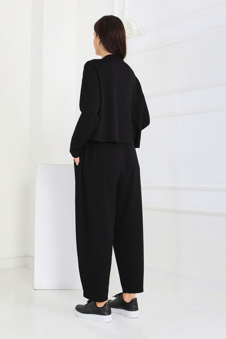 Şalvarlı Modal İkili Takım - 27869-SIYAH - TOFİSA