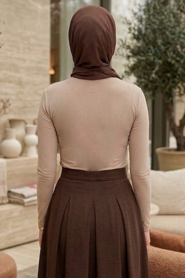 Sanday Önü Büzgülü Bluz Bej - 28530-BEJ - 3