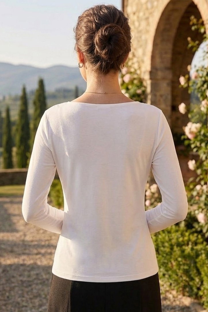 Sanday Önü Büzgülü Bluz Beyaz - 28530-BEYAZ - 3