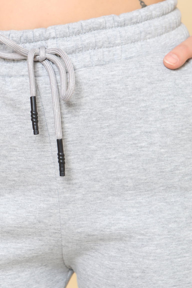 Şardonlu Üç İplik Lastikli Eşofman Altı - 27834-GRI - TOFİSA