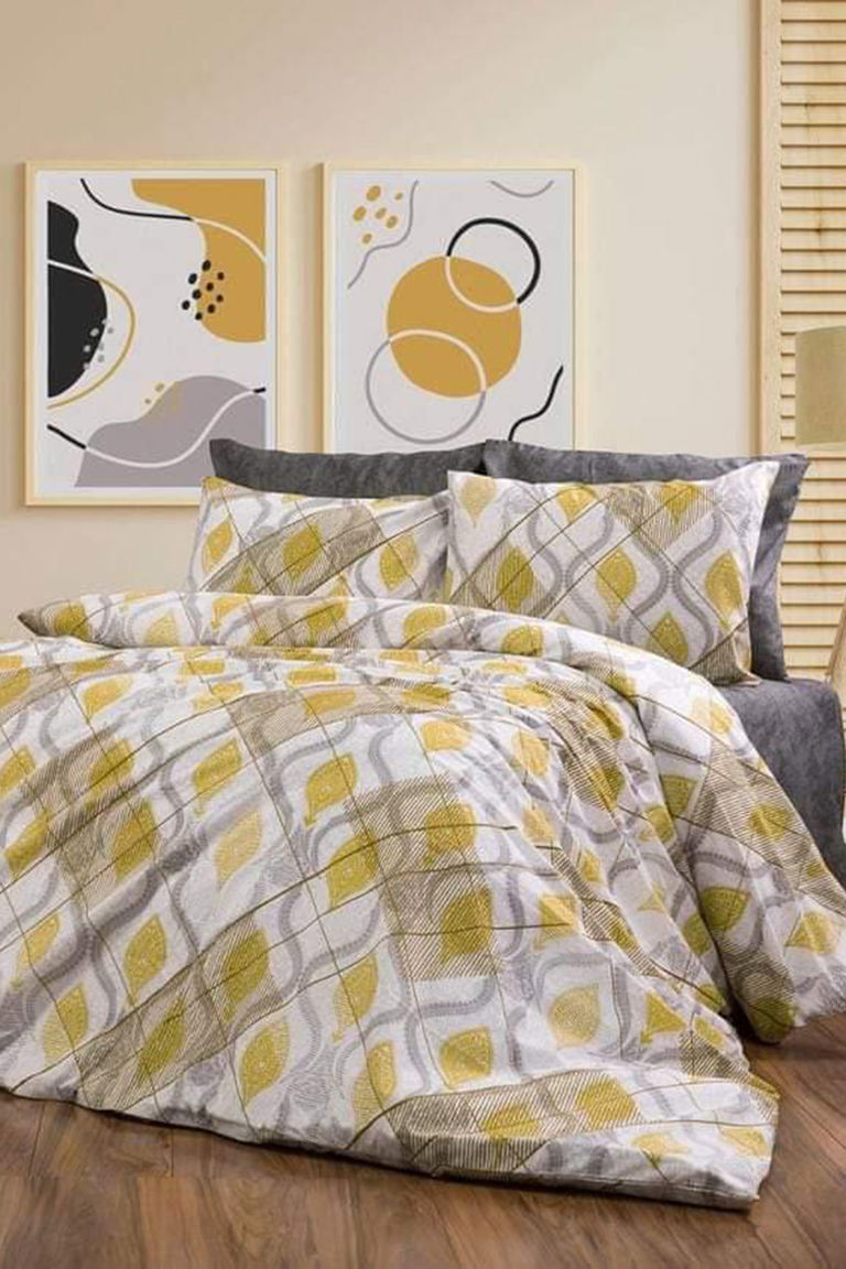 Sari Tek Kişilik Nevresim Seti - 24787