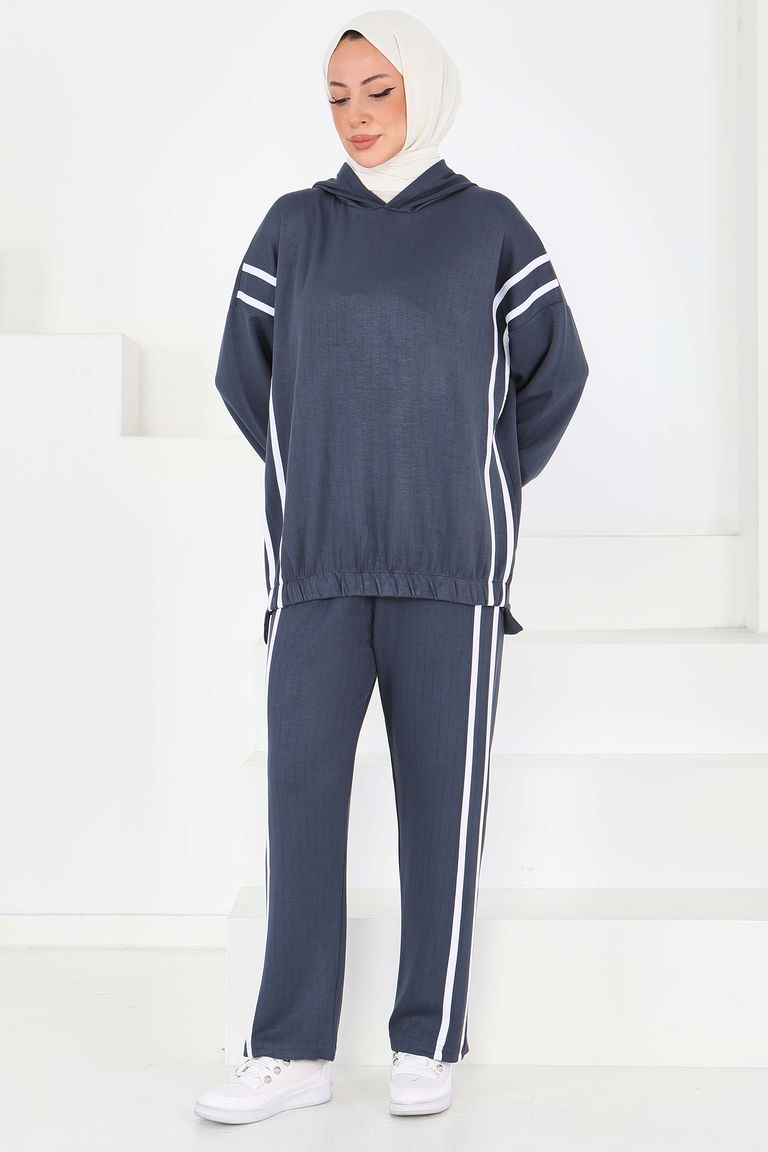 Şerit Detaylı Modal İkili Takım - 27710-ANTRASIT - TOFİSA