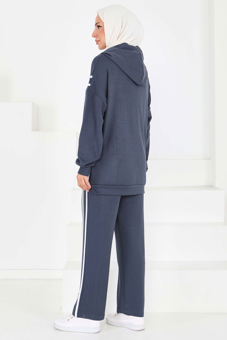 Şerit Detaylı Modal İkili Takım - 27710-ANTRASIT - TOFİSA