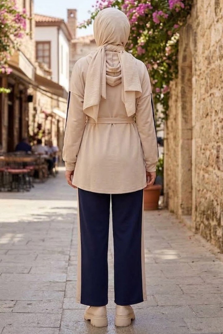Şerit Detaylı Oysh Modal Takım Lacivert - CK1355-LACIVERT - 3