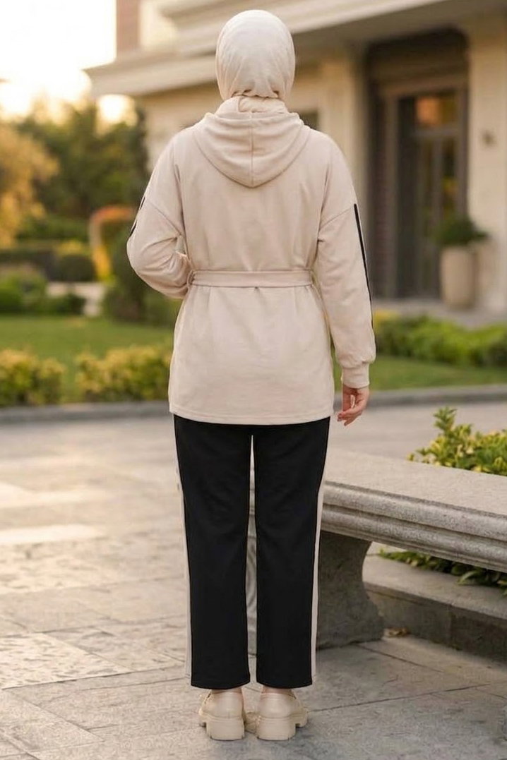 Şerit Detaylı Oysh Modal Takım Siyah - CK1355-SIYAH - 3