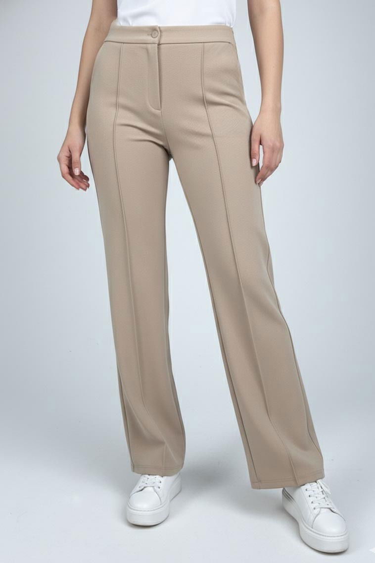 Şerit Detaylı Spor Pantolon - 27084-BEJ - TOFİSA