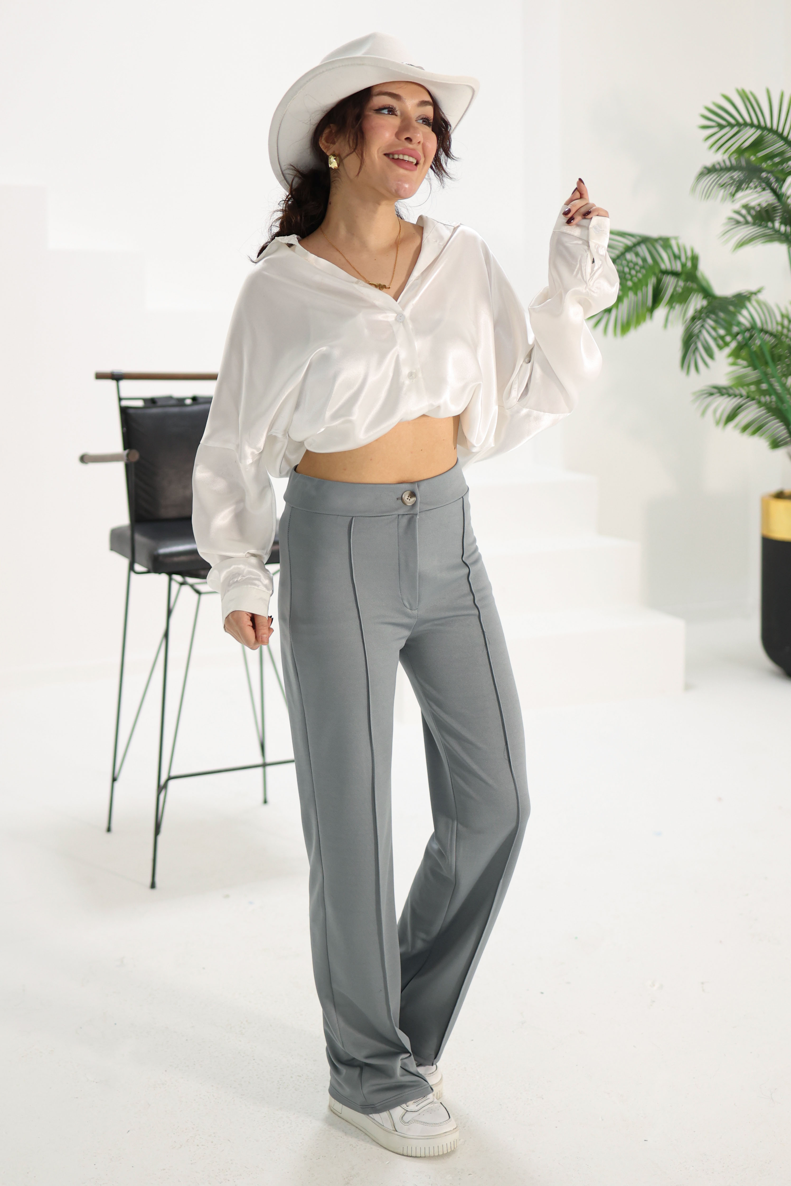 Şerit Detaylı Spor Pantolon - 27084 - 3