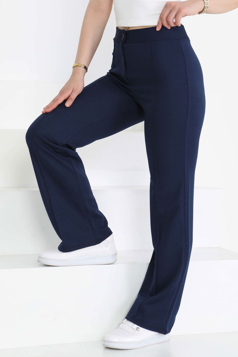 Şerit Detaylı Spor Pantolon Lacivert - 27084 - TOFİSA