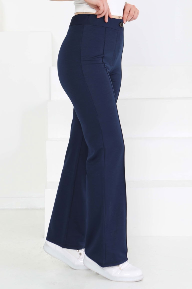 Şerit Detaylı Spor Pantolon Lacivert - 27084 - TOFİSA