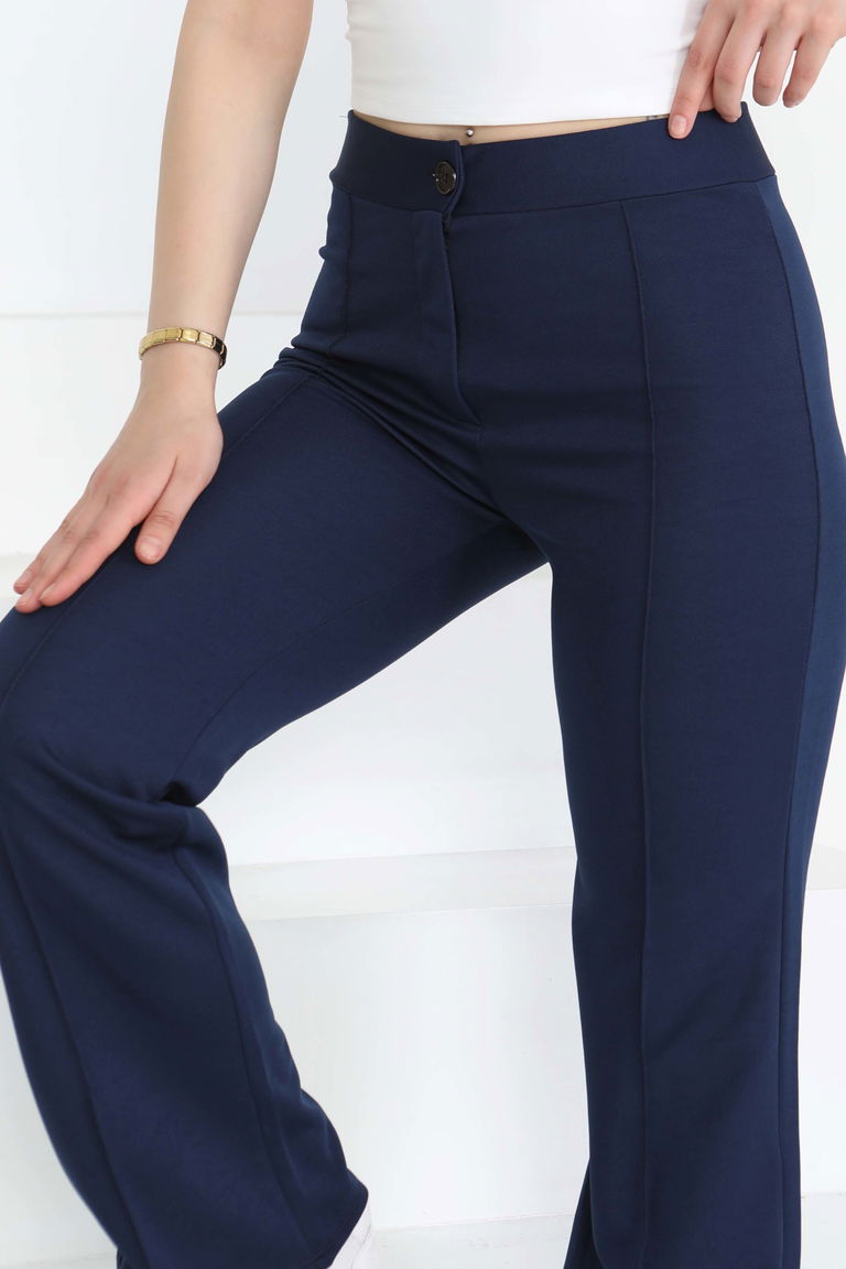 Şerit Detaylı Spor Pantolon Lacivert - 27084 - TOFİSA