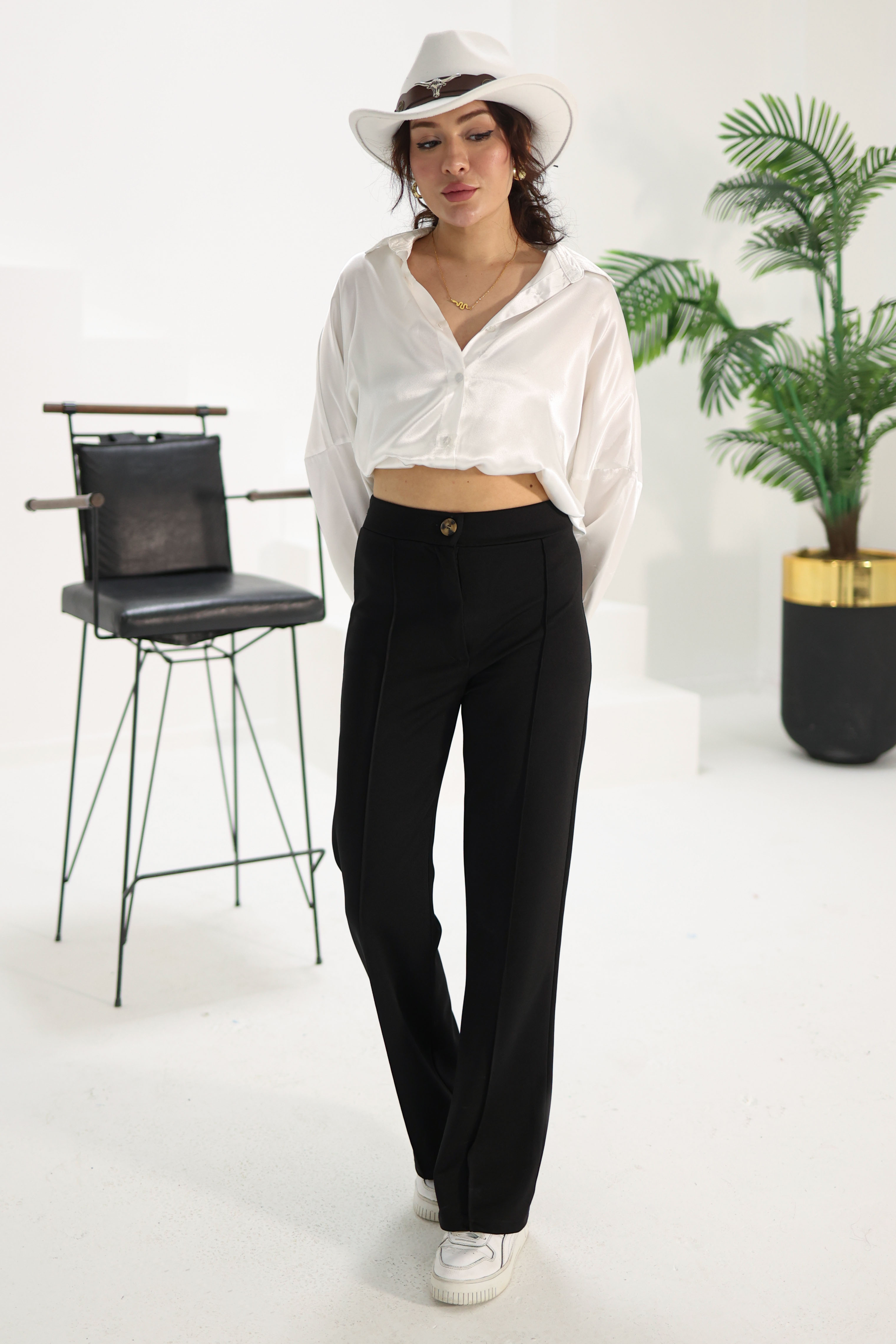 Şerit Detaylı Spor Pantolon Siyah - 27084 - 15