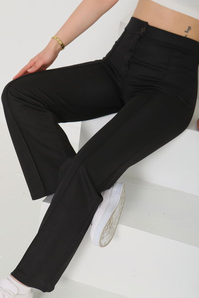 Şerit Detaylı Spor Pantolon Siyah - 27084 