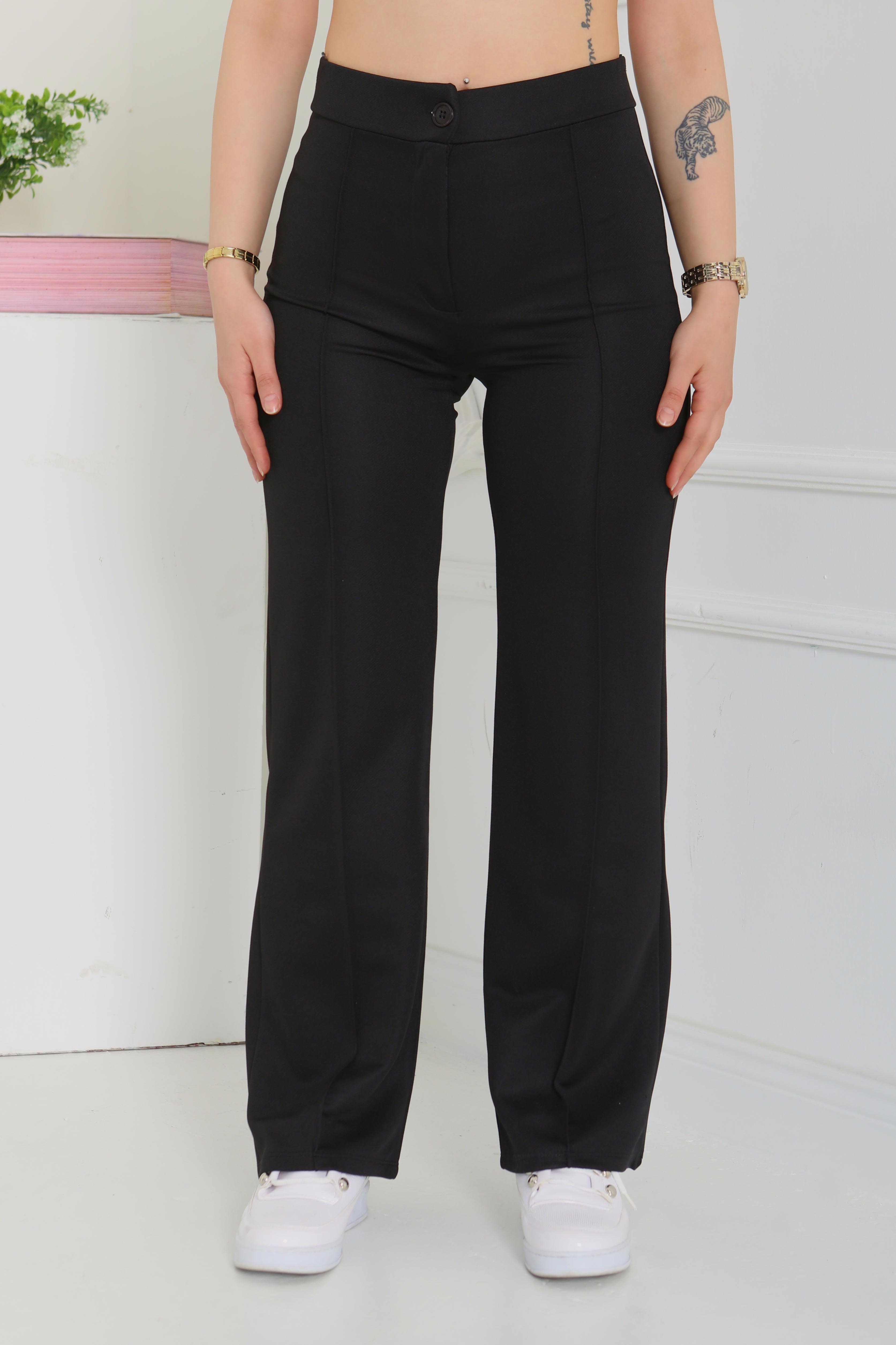 Şerit Detaylı Spor Pantolon Siyah - 27084 - 14