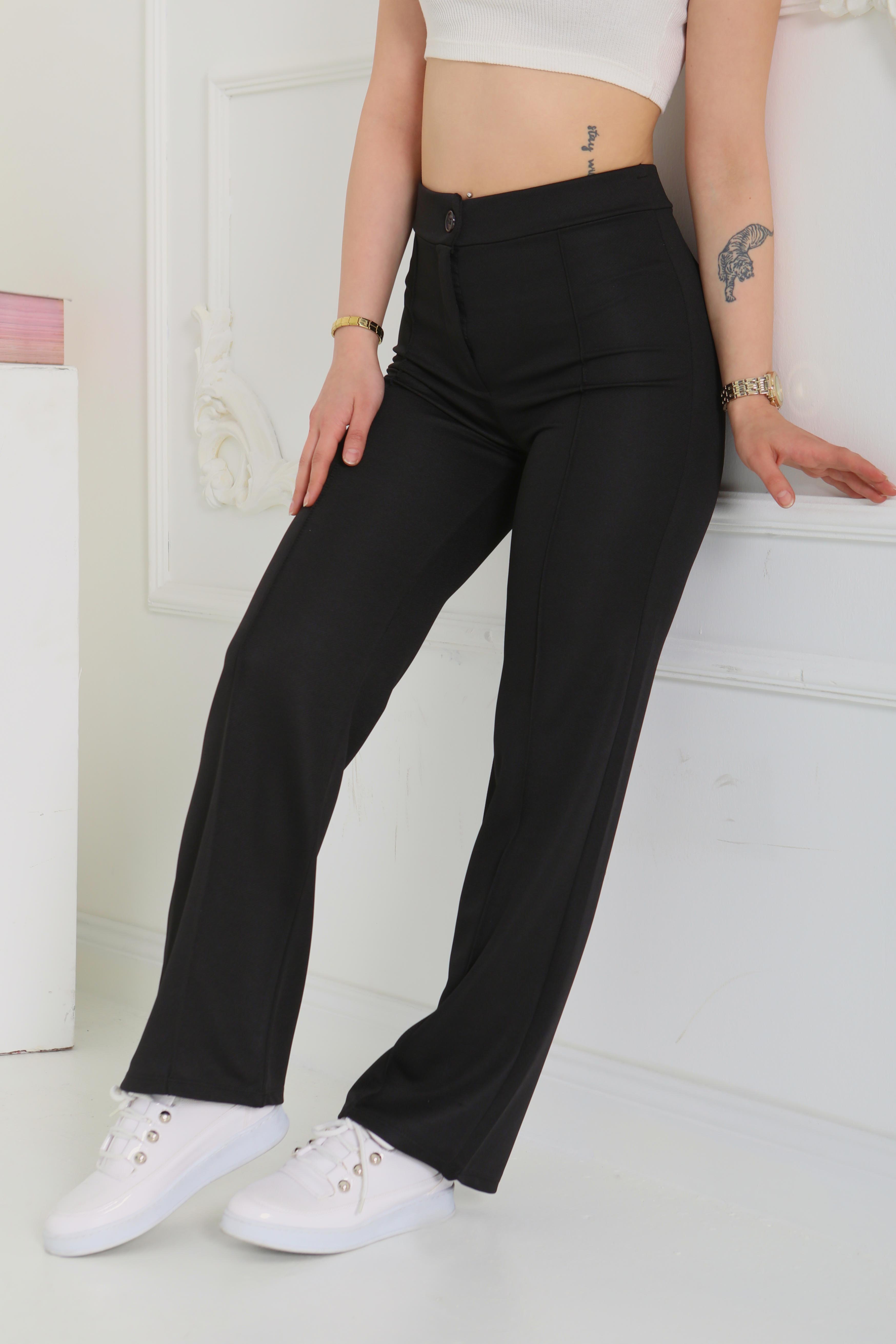 Şerit Detaylı Spor Pantolon Siyah - 27084 - 11