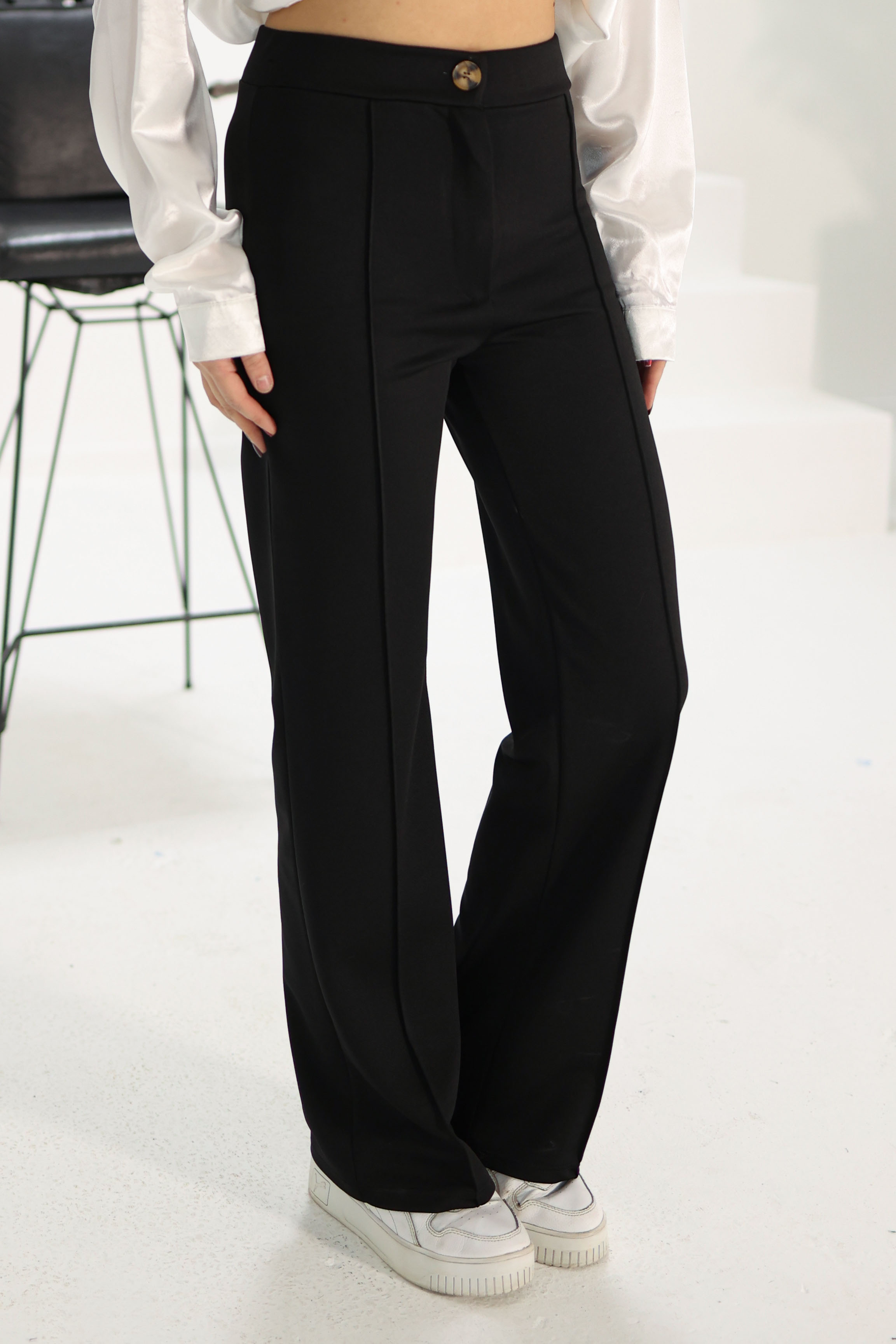 Şerit Detaylı Spor Pantolon Siyah - 27084 - 5