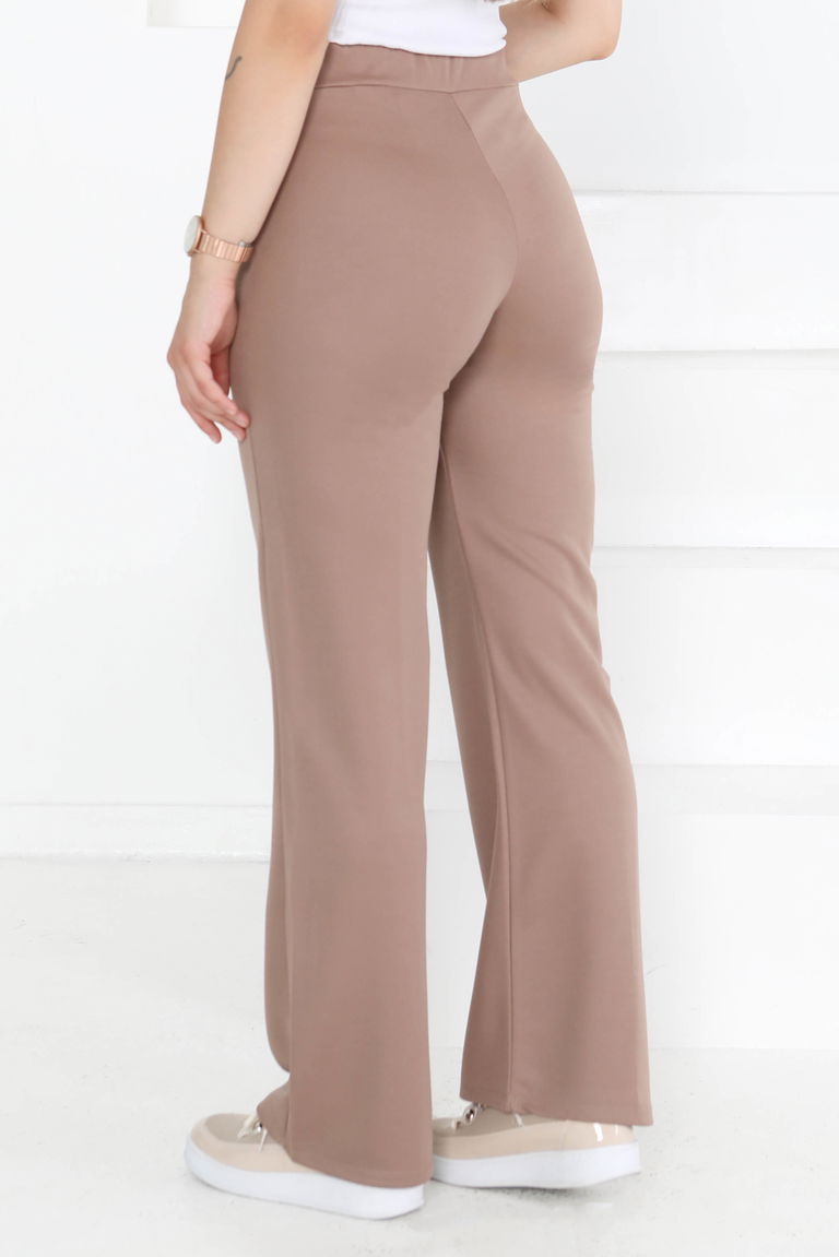 Şerit Detaylı Spor Pantolon Vizon - 27084 - TOFİSA