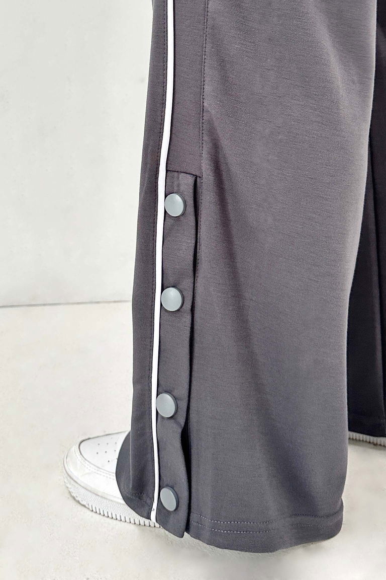 Şetit Ve Çıtcıt Detaylı Modal Pantolon - 27872-FUME - TOFİSA