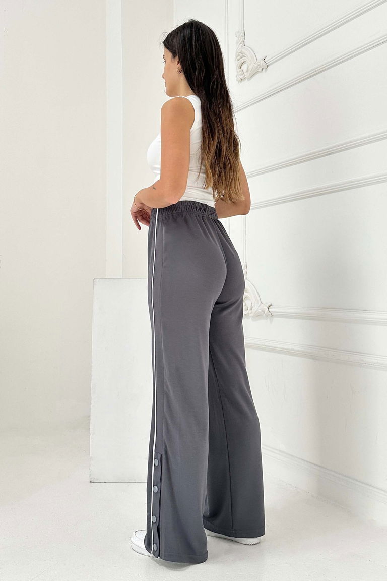 Şetit Ve Çıtcıt Detaylı Modal Pantolon - 27872-FUME - TOFİSA