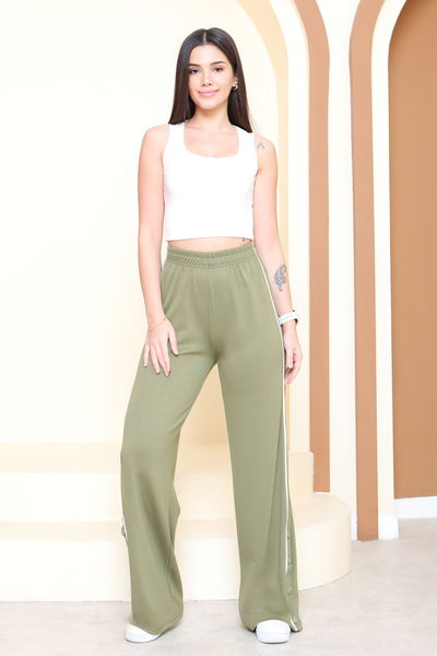 Şetit Ve Çıtcıt Detaylı Modal Pantolon - 27872-HAKI 