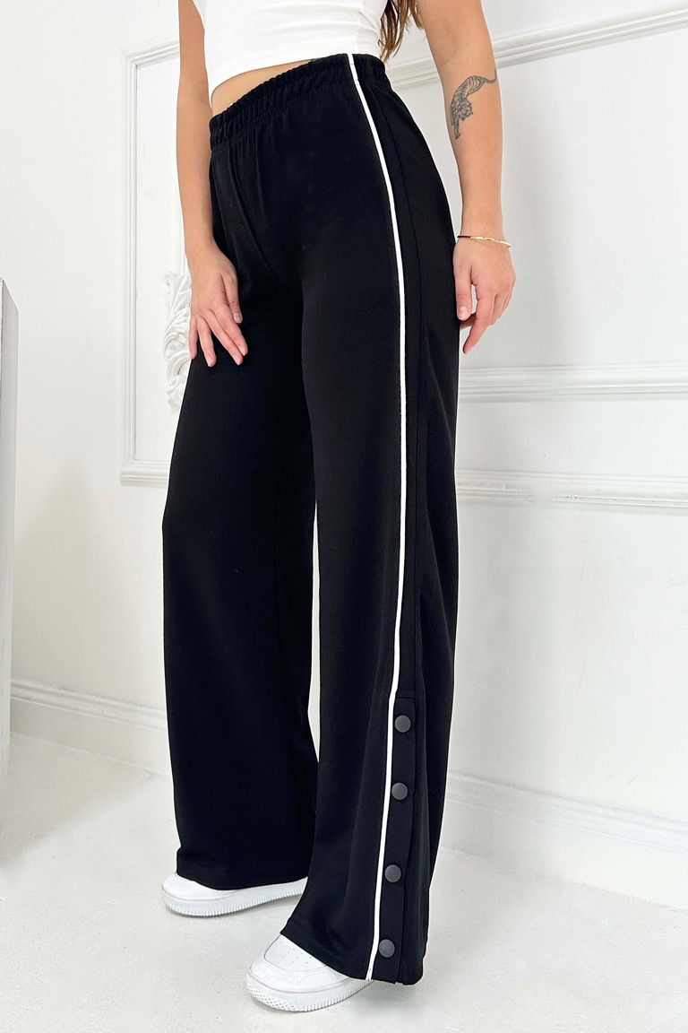 Şetit Ve Çıtcıt Detaylı Modal Pantolon - 27872-SIYAH - TOFİSA