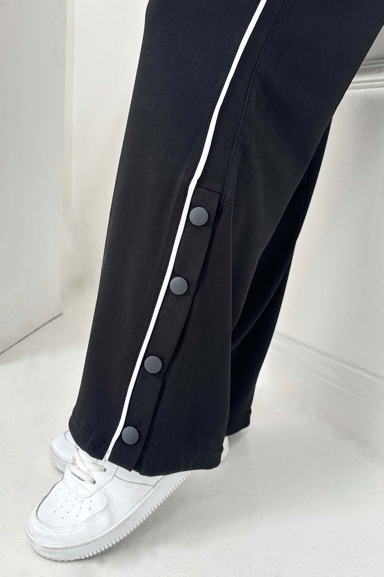 Şetit Ve Çıtcıt Detaylı Modal Pantolon - 27872-SIYAH - TOFİSA