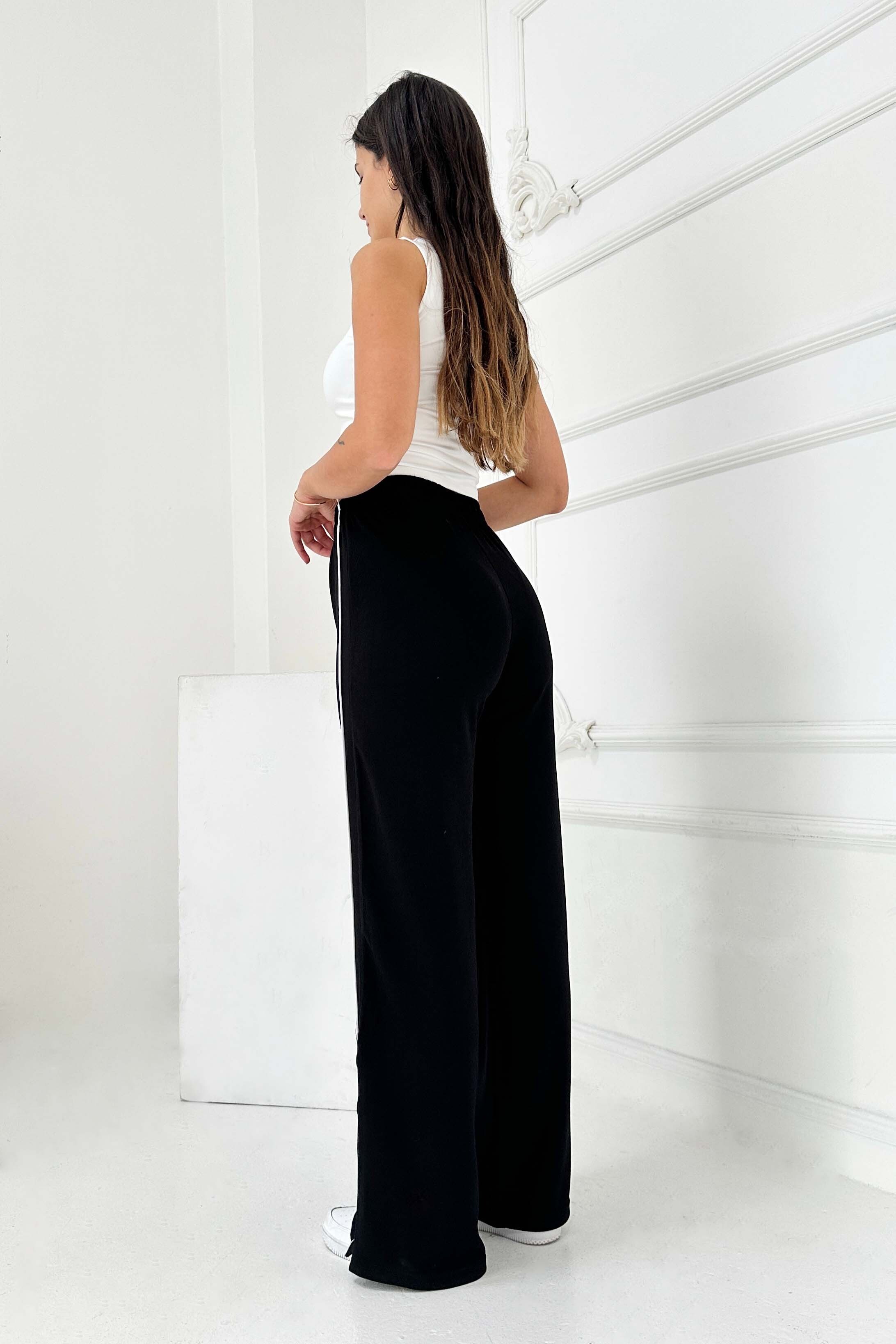 Şetit Ve Çıtcıt Detaylı Modal Pantolon - 27872-SIYAH - 5