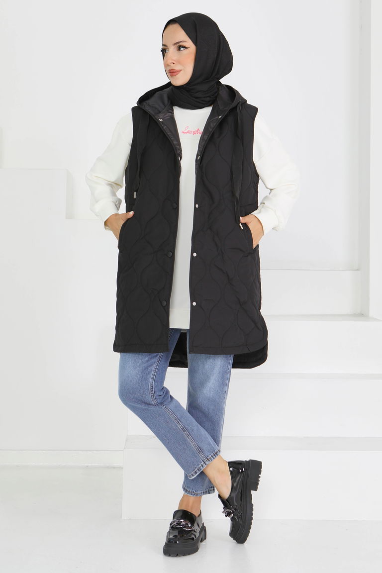 Sıfır Kol Cepli Şİşme Yelek - 27601 - TOFİSA