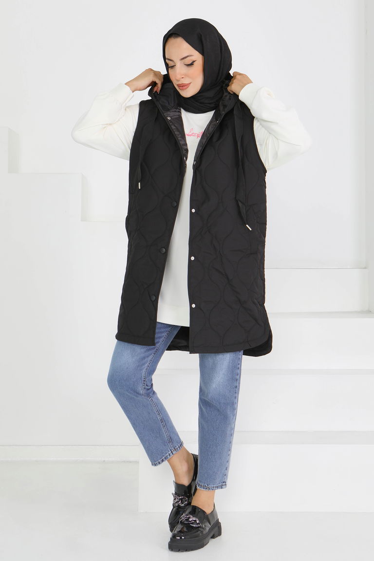 Sıfır Kol Cepli Şİşme Yelek - 27601 - TOFİSA