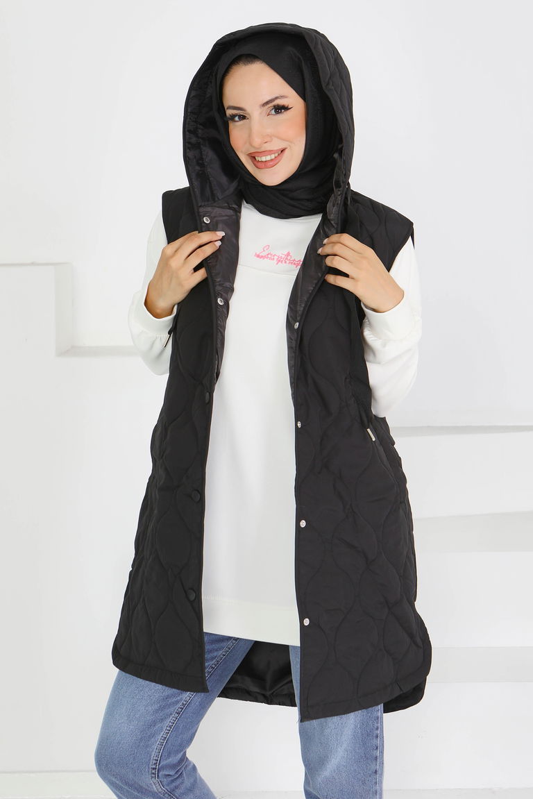 Sıfır Kol Cepli Şİşme Yelek - 27601 - TOFİSA