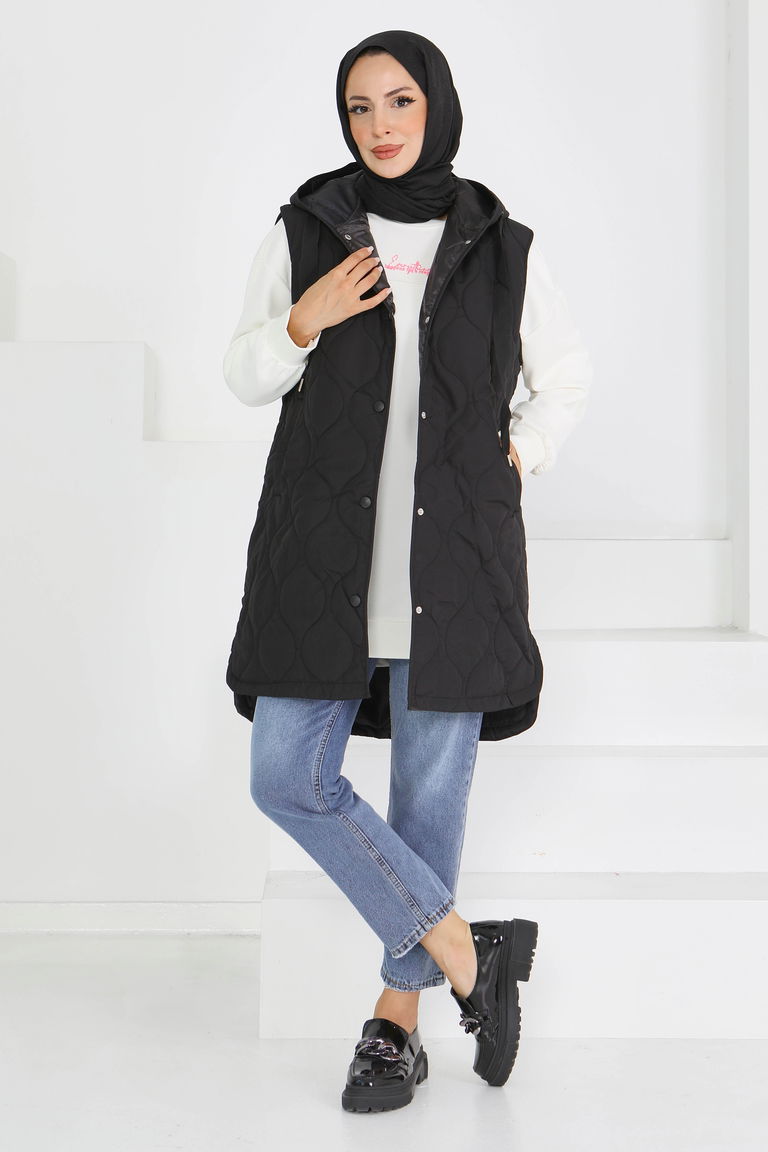 Sıfır Kol Cepli Şİşme Yelek - 27601 - TOFİSA