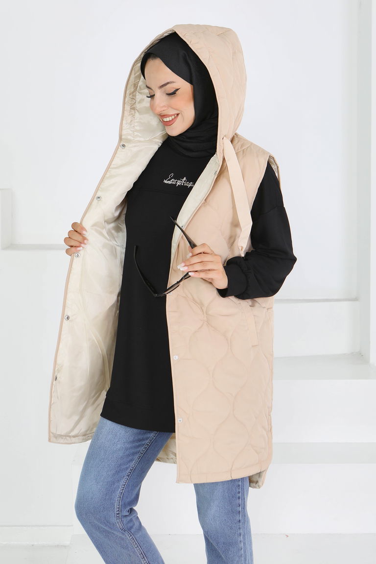 Sıfır Kol Cepli Şİşme Yelek - 27601 - TOFİSA