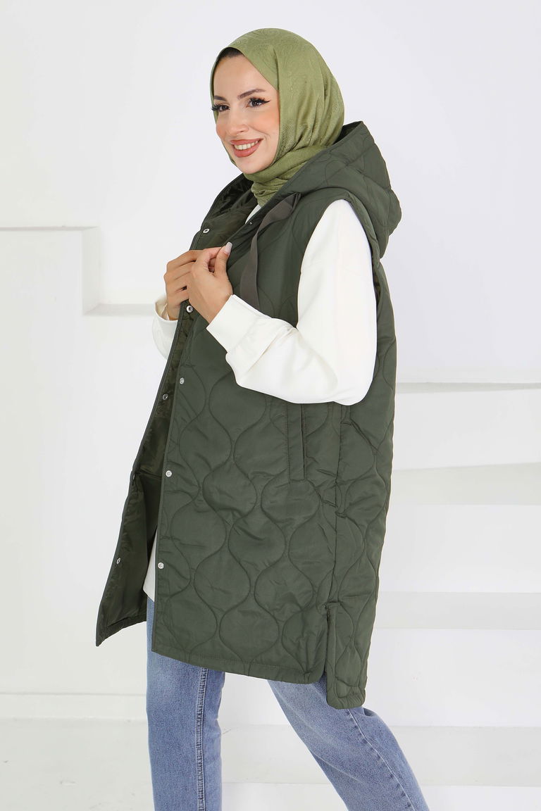 Sıfır Kol Cepli Şİşme Yelek - 27601 - TOFİSA