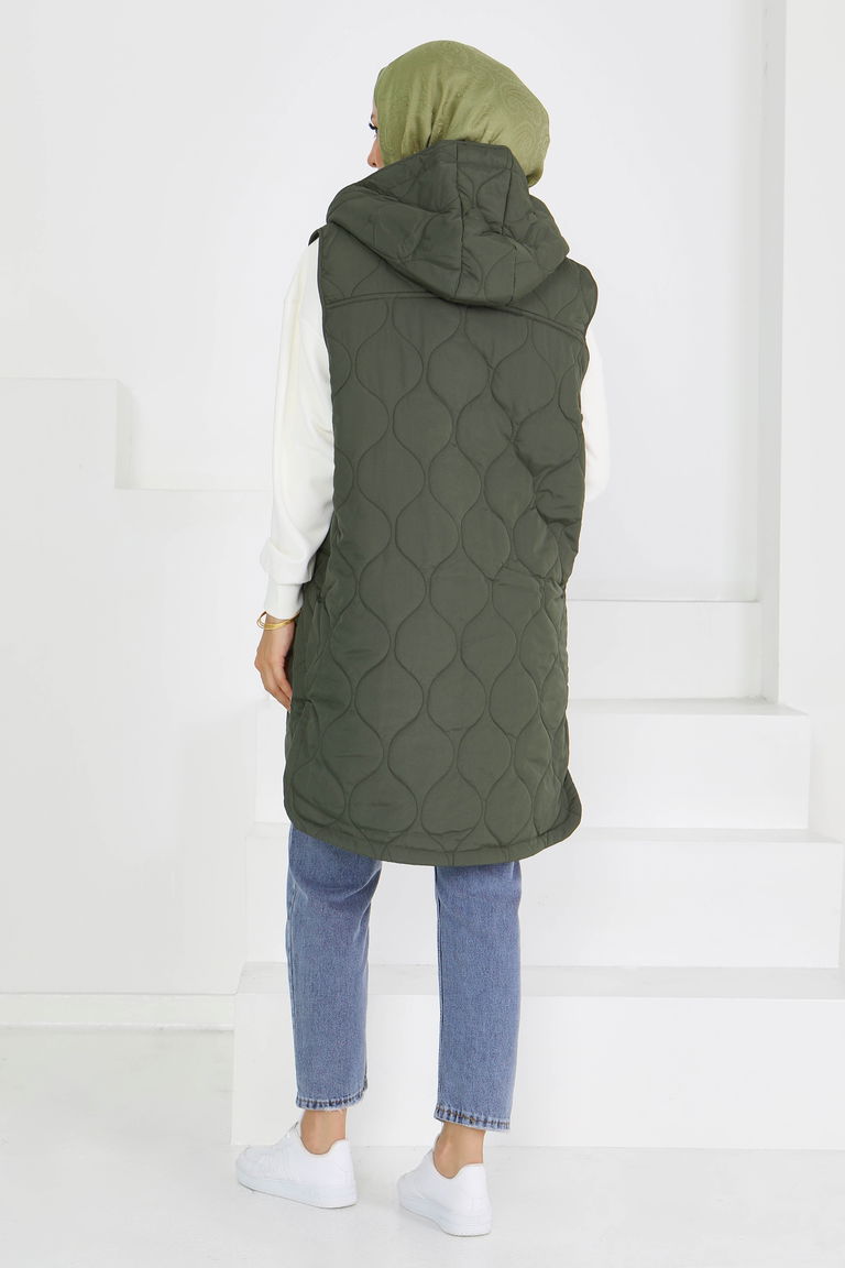 Sıfır Kol Cepli Şİşme Yelek - 27601 - TOFİSA