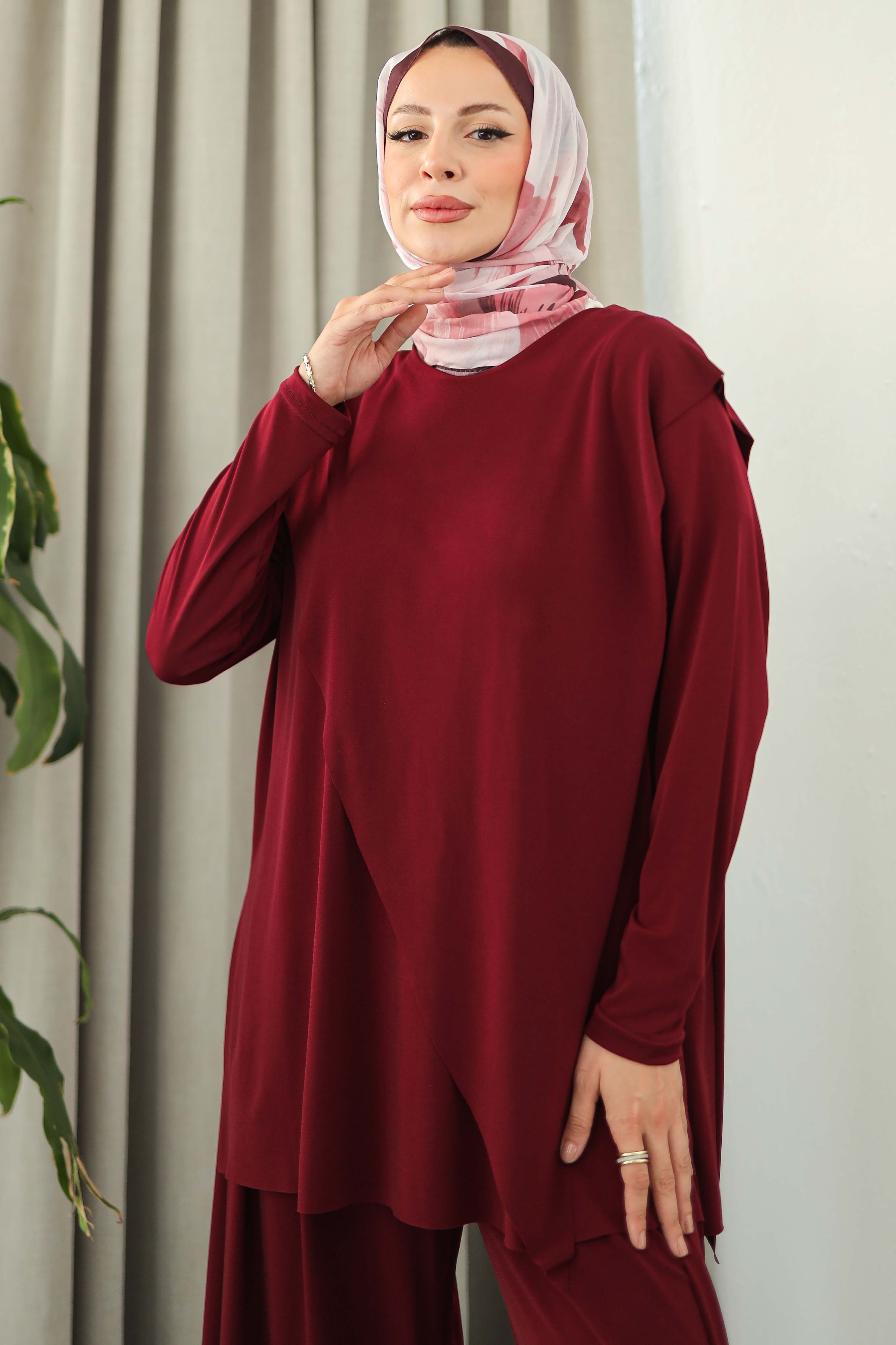 Simetri Sendy İkili Takım - 27829-BORDO - 2