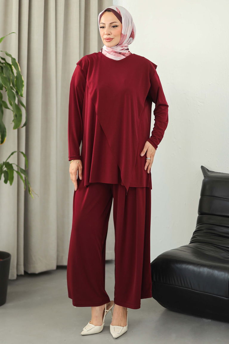 Simetri Sendy İkili Takım - 27829-BORDO - TOFİSA