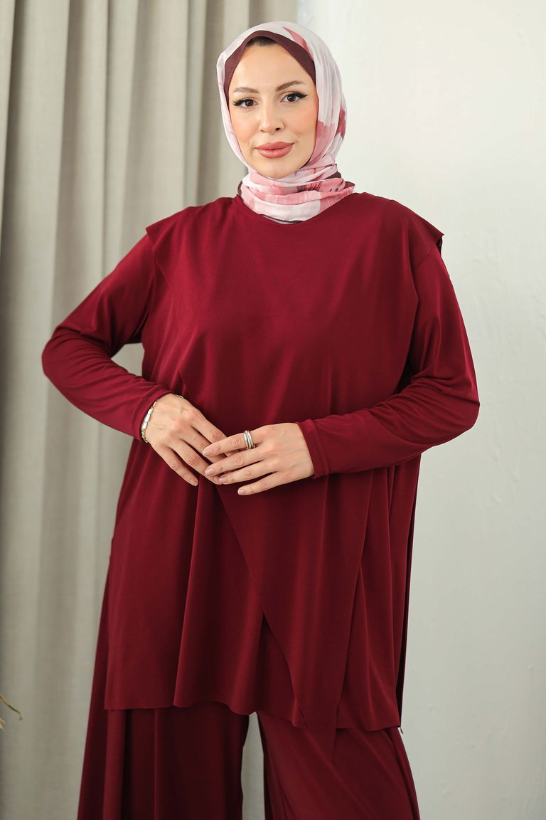 Simetri Sendy İkili Takım - 27829-BORDO - TOFİSA