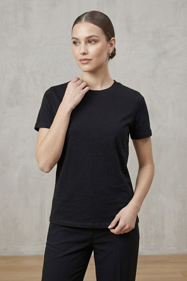 Sırt Dantelli T-shirt - 28415-SIYAH - 2