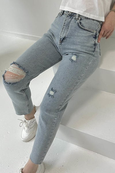 Skinny Kot Pantolon Buz Mavi - 26830 