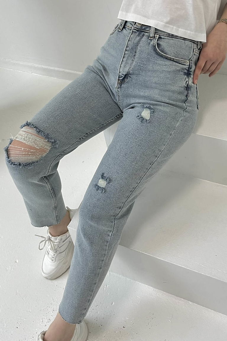 Skinny Kot Pantolon Buz Mavi - 26830 - TOFİSA