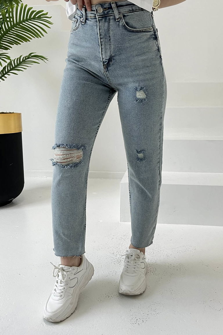 Skinny Kot Pantolon Buz Mavi - 26830 - TOFİSA